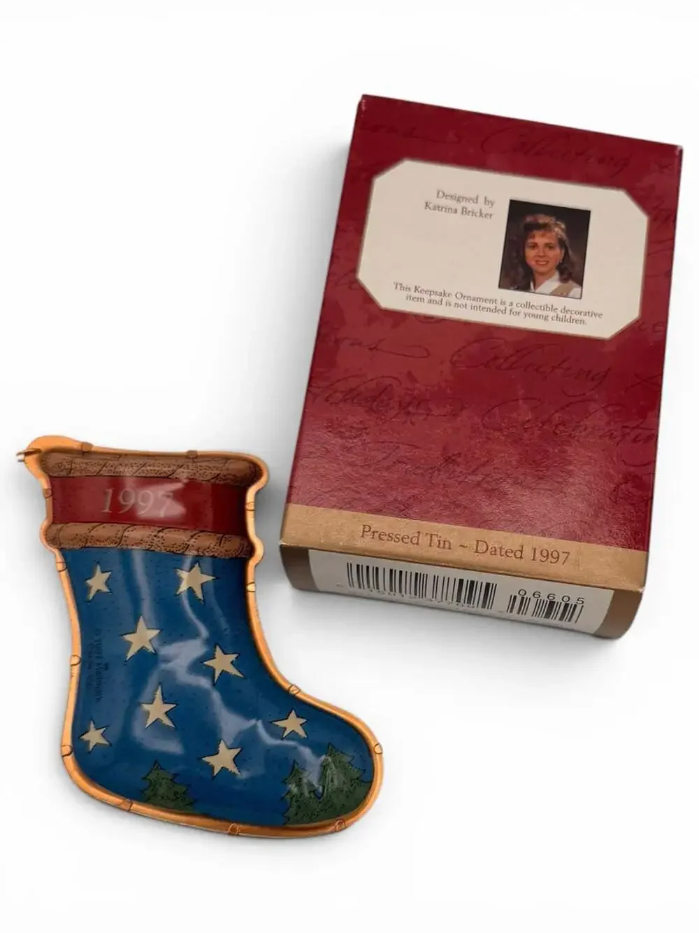1997 Hallmark Keepsake Ornament Son Stocking Pressed Tin